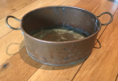 Vintage oval copper planter - vintage,