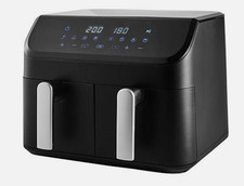 George Home Black Dual Basket 9L Digital Air Fryer
