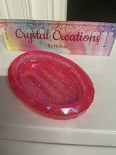 Hot Pink Glitter Resin Oval
