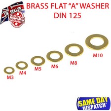 M3 - M10 Solid Brass Full Nut and Dome Nuts, Flat Washers Form A