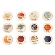 Wooden Animal & Space Round