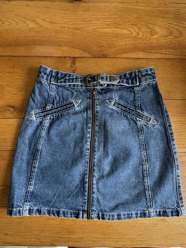 Asos blue denim western mini - denim,