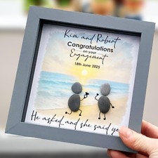 Personalised Engagement Pebble Art Gift Proposal Keepsake Present Beach