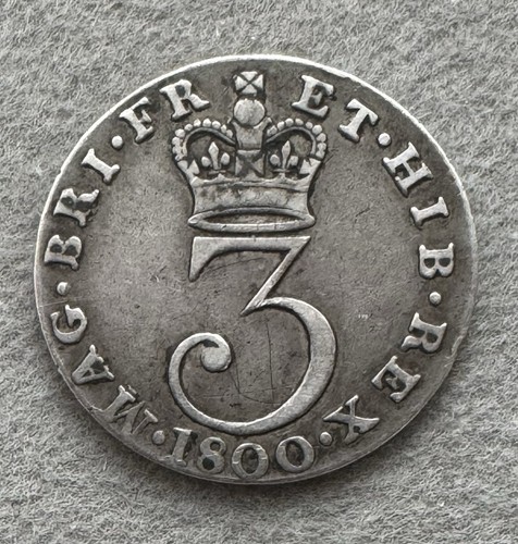 1800 maundy three pence king - maundy,