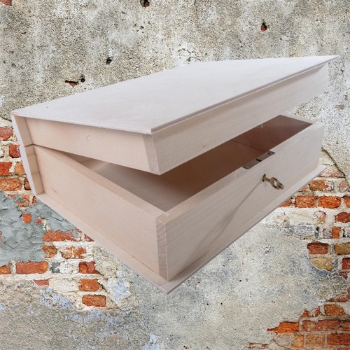 Plain wooden box - with, lock