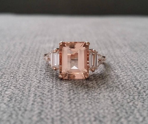 3ct emerald cut morganite - cut,