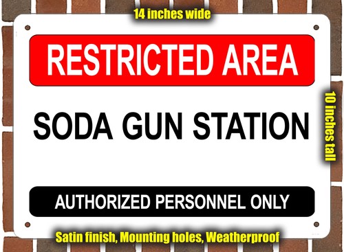 Metal sign soda - soda, gun
