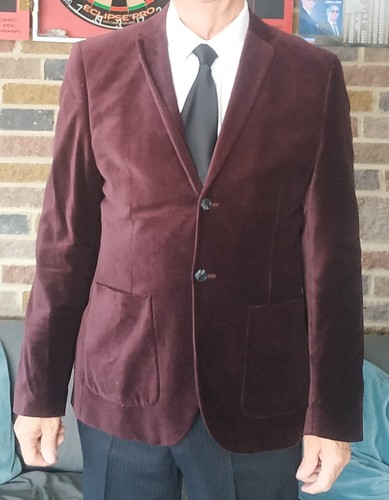 Burgundy velvet jacket - h&m,