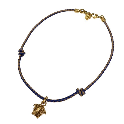 Versace gold and navy necklace - navy,