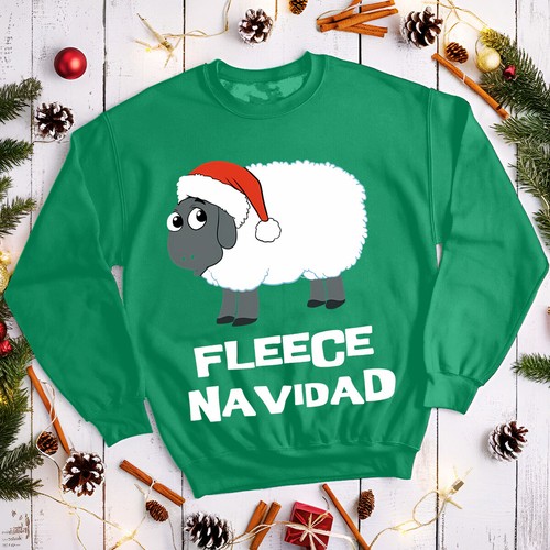 Fleece navidad funny ugly mens - navidad,