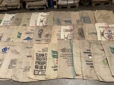 Twenty Five Assorted Coffee Hessian Sacks. Lots of Uses - Best Value. FREEPOST!