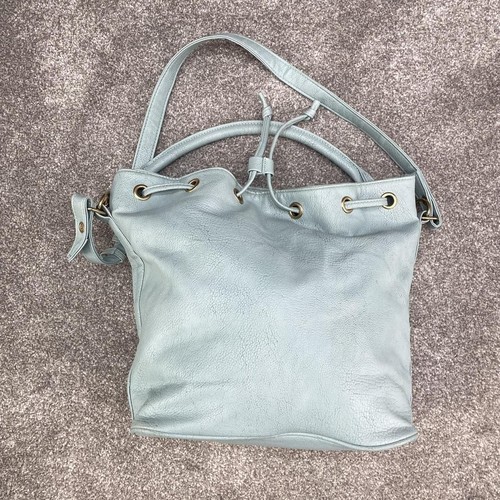 Blue faux leather - shoulder, bag