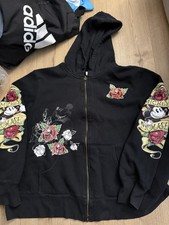 Disney Y2K Black Goth Tattoo Ed Hardy Mickey Zip Up Hoodie 3XL Women XL Men
