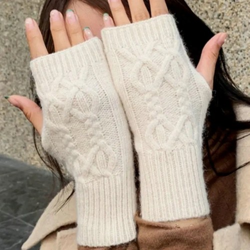 Women soft cashmere fingerless - cashmere,