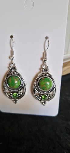 Tibetan silver bohemian green - silver,
