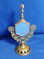 Vintage Islamic Brass Kohl/Perfume/Kajal Bottle Tipping Mirror Taj Mahal Pic