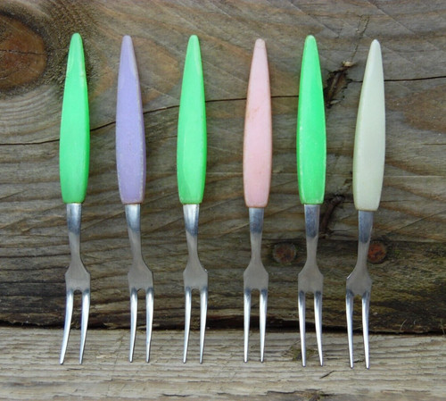 Vintage cocktail forks - 5x,