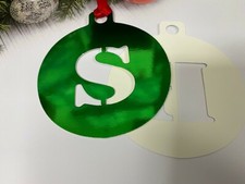 2X Initial Bauble Christmas Tree Hanging Ornament Alphabet Xmas Decoration XBI1a