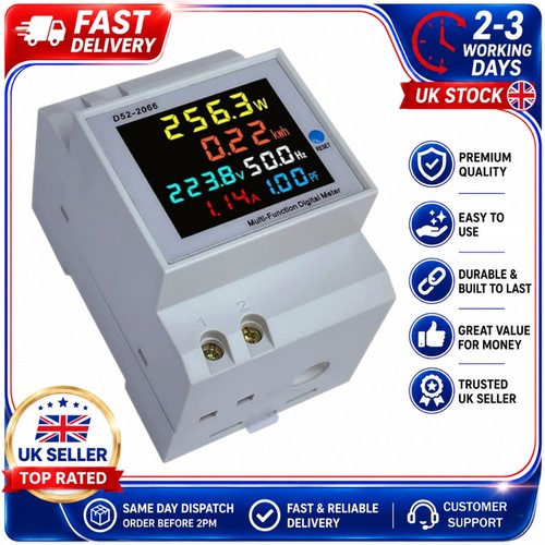Din rail 100a lcd - lcd, meter