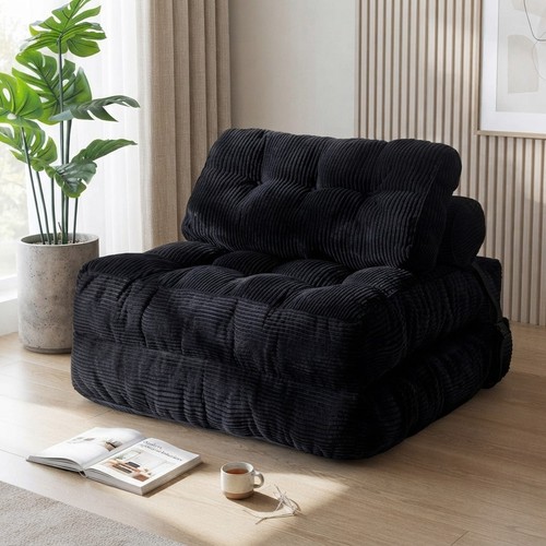 Comfy black folding sofa bed - black,