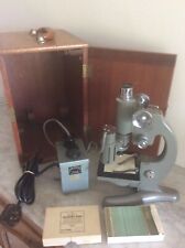 Beck London Vintage Microscope Boxed Wooden Box Model 3227 Glass Slides Working