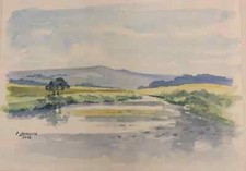 ORIGINAL WATERCOLOUR PAINTING BY K.LAURENCE SCOTTISH LOWLANDS 2003