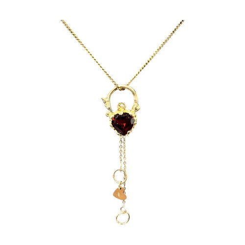 9ct yellow gold garnet - 9k,