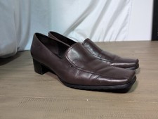 Shoes Loafers Ecco City Women's Loafer Pumps Eu 42 UK 8 Brown Leather Square Toe