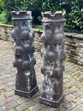 Reclaimed Victorian 133cm Tall Heavy Glazed Chimney Pots - COLLECTION ONLY
