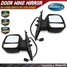 Pair Electric Wing Mirror for Peugeot Expert Fiat Scudo Citroen Dispatch 07-16