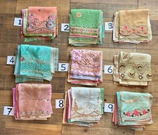 10 Sari Pieces Squares 12"x12"