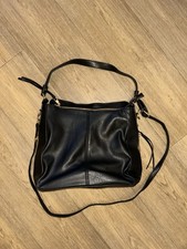 Large Black Vegan Leather Hobo