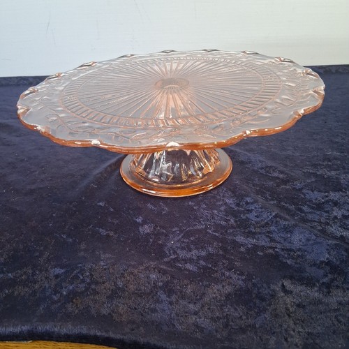 Pink depression glass pedestal - depression,