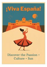 Spanish Vintage Poster Spanish Art Wall Print Retro Spanish Decor A3 size