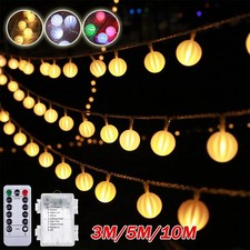 Battery LED Globe Bulb Ball Fairy String Lights 3/5/10M Outdoor Party Xmas Decor