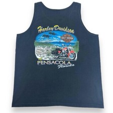 Vintage Harley Davidson Graphic Vest Sleeveless Tank Top, Black, XXL (S1266)