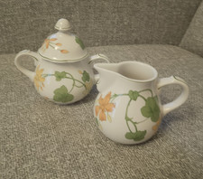 Villeroy & Boch Geranium Sugar Bowl & Creamer Set Vintage