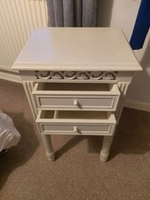 Grey So.id Wood Bedside Cabinet. 2 Drawers. Really heavy And Good Quality
