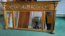 Large Rectangular Wall Mirror, Ornate Gilt Baroque Style. Collection Only