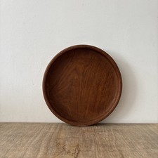 Vintage Wooden Teak Shallow Fruit Bowl Serving Dish Display Decor Design