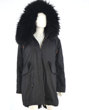 Fur Lined Coat Black Hooded