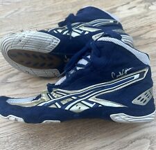 ASICS Cael Sanderson wrestling/boxing shoes JY700 Navy Gold & White UK Size 9.5