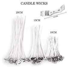 PRE WAXED CANDLE WICKS WITH SUSTAINERS LONG TABBED FOR CANDLE MAKING CRAFT
