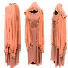 Luxury Women Peach Butterfly Abaya Jilbab
