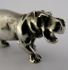 UNUSUAL AFRICAN SOLID SILVER HIPPOPOTAMUS FIGURE c1990 HIPPO ANIMAL