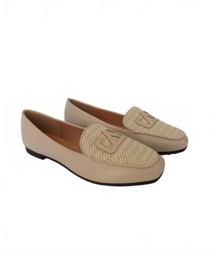 Beige flat loafers - flat,
