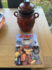 West German Ceramic Rumtopf  820-28 Red  Jar Pot Retro Scheurich + Instructions 