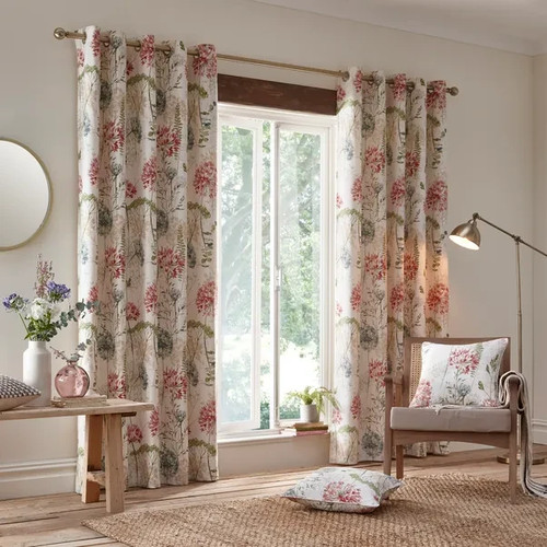Dunelm cream and pink country - pink,