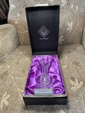 Edinburgh International Hand Cut Lead Crystal Vase with Box.