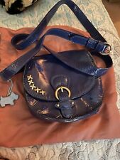 Radley Hutchinson Mini Saddle across body bag Blue Patent - Excellent Condition